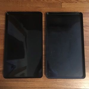 2 Vintage Black Tin (magnetic) trays - includes